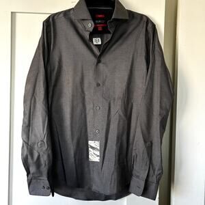 NWT Men's Kenneth Cole gray button down dress shirt sz 15 1/2